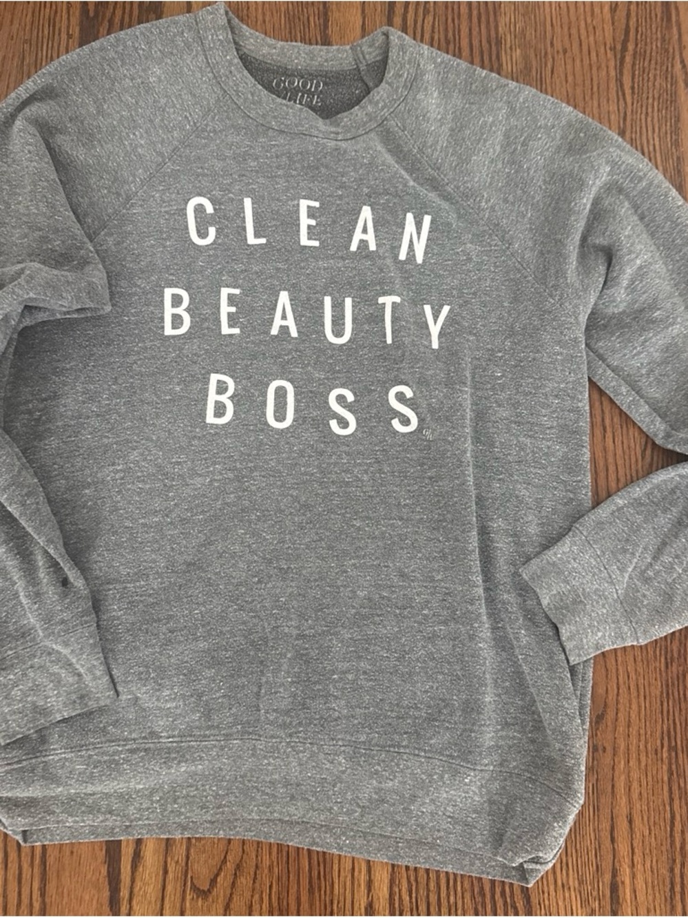 Goodlife Gray 'Clean Beauty Boss' Pullover Sweatshirt